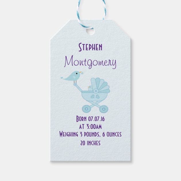 Birth announcement tags discount