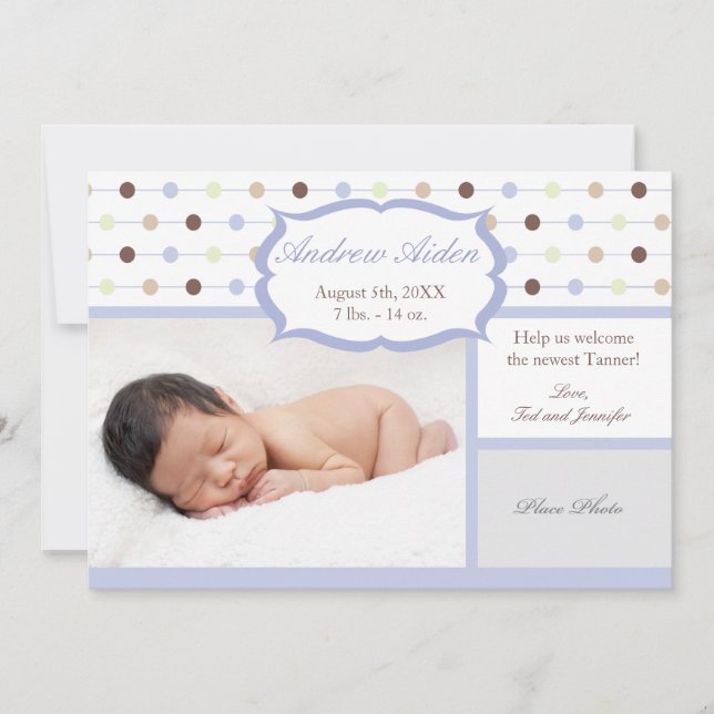 Birth Announcement Baby Boy (Front)