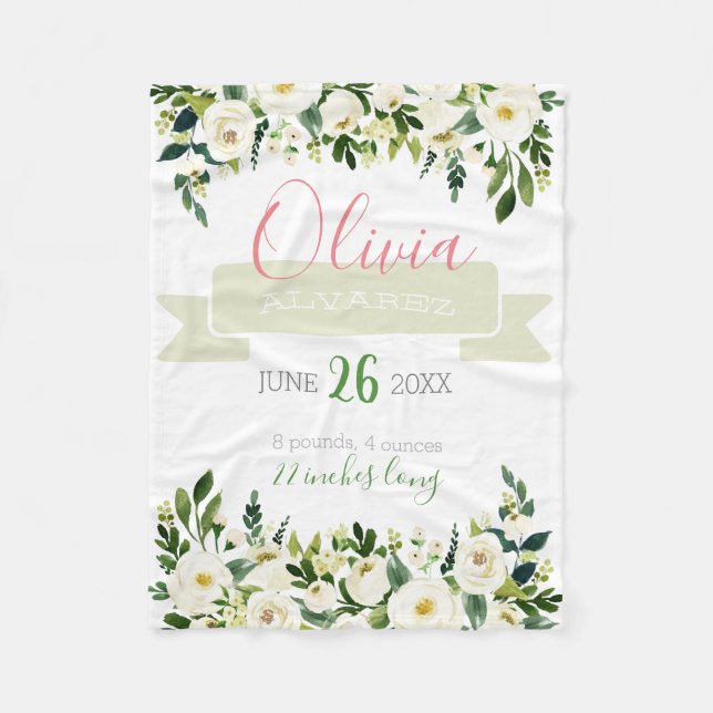 Birth announcement blanket baby stat (Front)