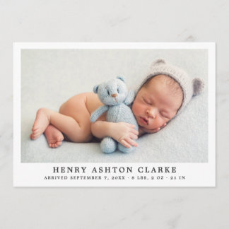 Birth Announcement Card | Classic Photo Collage