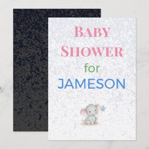 Birth Announcement Card Diaper Raffle Elegant
