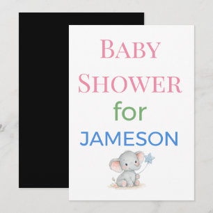 Birth Announcement Card Diaper Raffle   Elegant