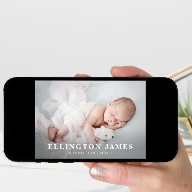 Birth Announcement Card | New Baby Announcement (Front Digital)