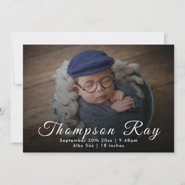 Birth Announcement Card | New Baby Announcement (Front)
