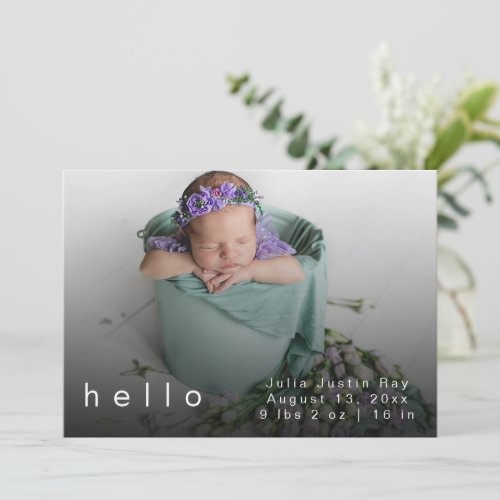 Birth Announcement Card  New Baby Announcement