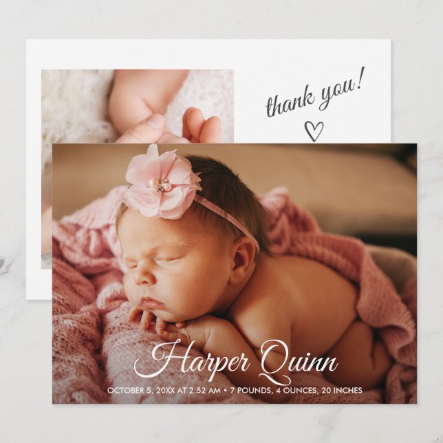 Birth Announcement Card Newborn Announcement (Front/Back)