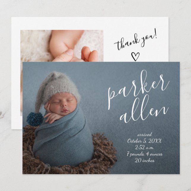 Birth Announcement Card Newborn Announcement (Front/Back)