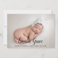 Birth Announcement Card | Photo Collage Classic