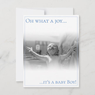 Birth announcement card with baby