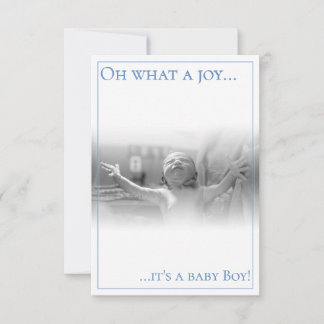 Birth announcement card with baby