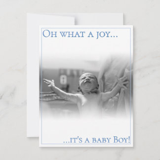 Birth announcement card with baby