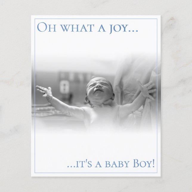 Birth announcement card with baby (Front)