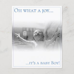 Birth announcement card with baby