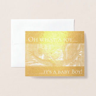 Birth announcement card with baby