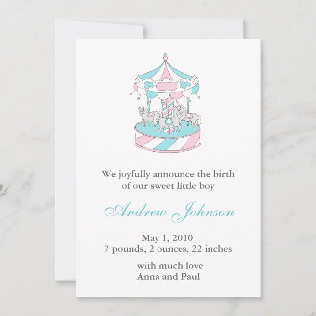 Birth Announcement - Carousel (Front)