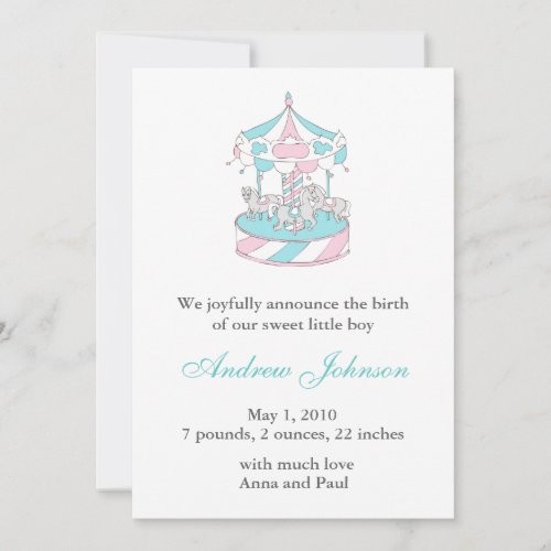 Birth Announcement - Carousel