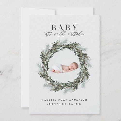 Birth announcement Christmas photo Holiday card