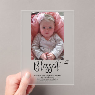 Birth Announcement Frosted Acrylic Card