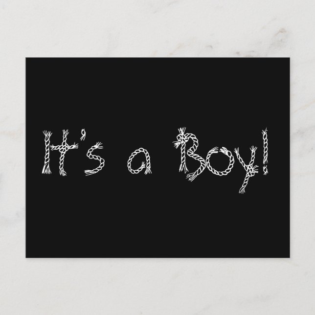 Birth Announcement "It's a, Boy!" Postcard (Front)