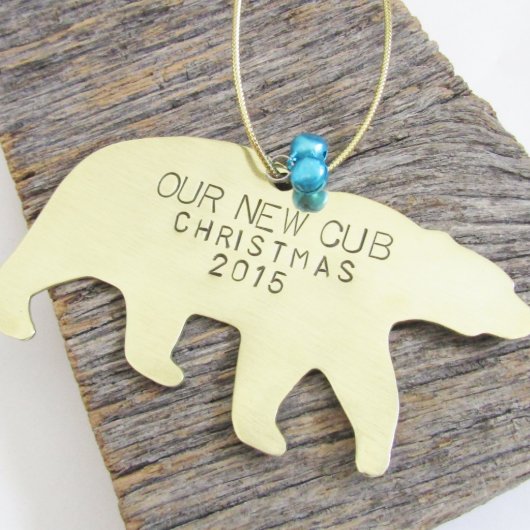 Birth Announcement “Our New Cub” New Baby Ornament (3/4)