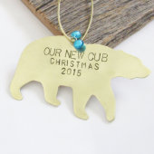 Birth Announcement “Our New Cub” New Baby Ornament (Front)