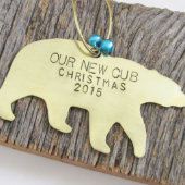 Birth Announcement “Our New Cub” New Baby Ornament (Detail)