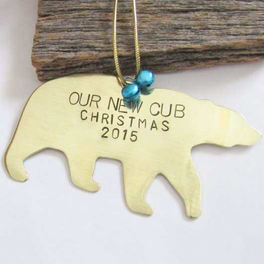 Birth Announcement “Our New Cub” New Baby Ornament (Top)