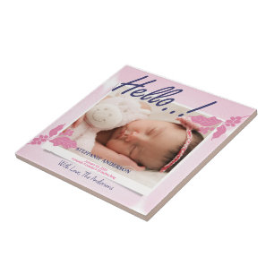 Birth Announcement Personalize Ceramic Tile