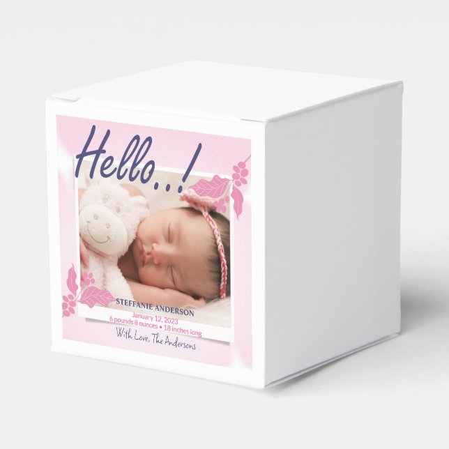 Birth Announcement Personalize Favor Boxes (Front Side)