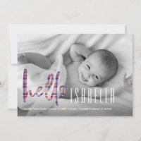 Birth Announcement Photo Card | Plaid Hello