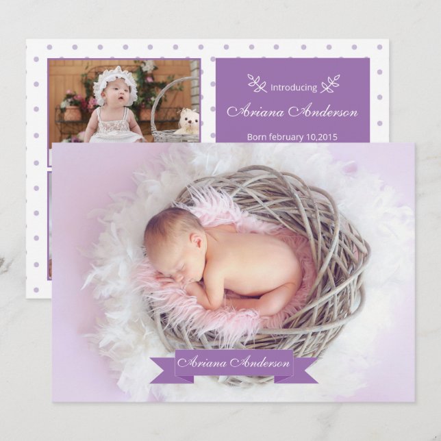 Birth Announcement Photo Card Template (Front/Back)