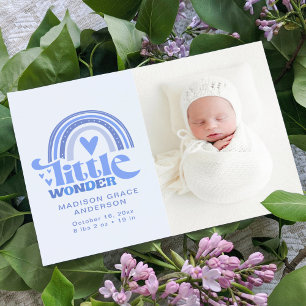 Birth Announcement Photo Postcard Little Wonder