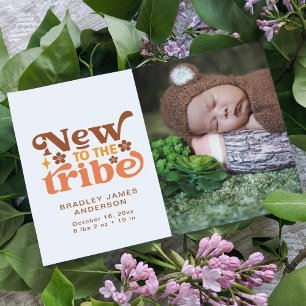 Birth Announcement Photo Postcard New To The Tribe