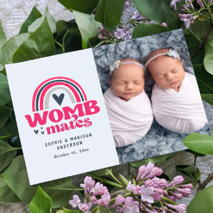 Birth Announcement Photo Postcard Womb Mates
