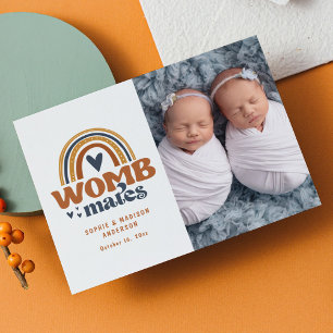 Birth Announcement Photo Postcard   Womb Mates