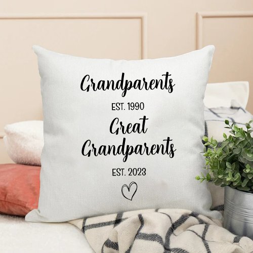 Birth Announcement  Promoted to Great Grandparent Throw Pillow