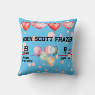 Birth Announcement Reversible/Custom Throw Pillow