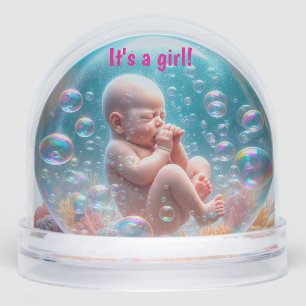 Birth Announcement Snow Globe