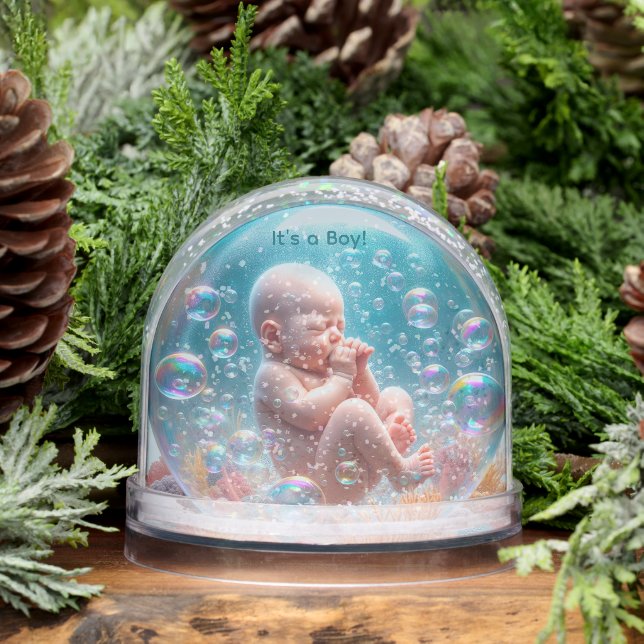 Birth Announcement Snow Globe (Winter)