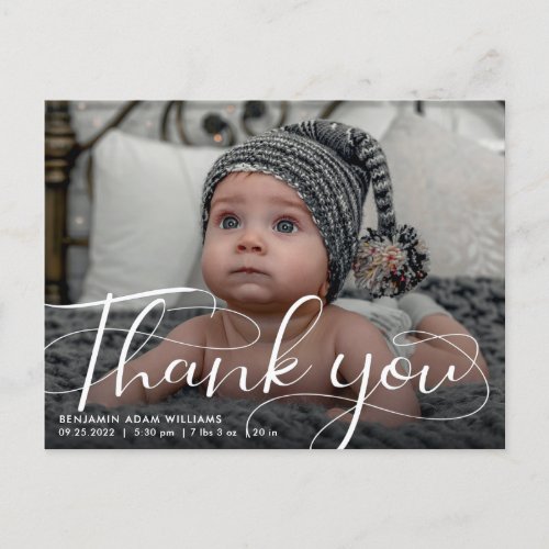 Birth Announcement  Thank You Postcard