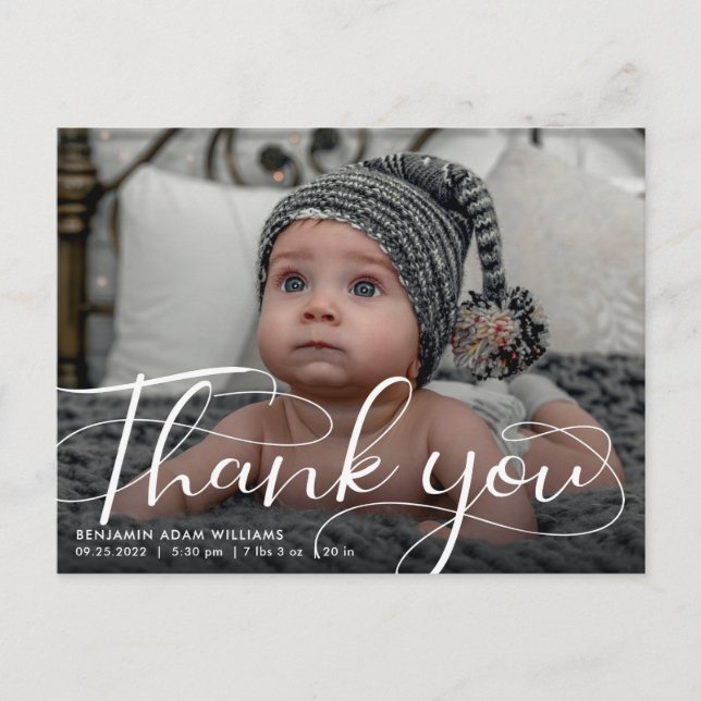 Birth Announcement & Thank You Postcard (Front)