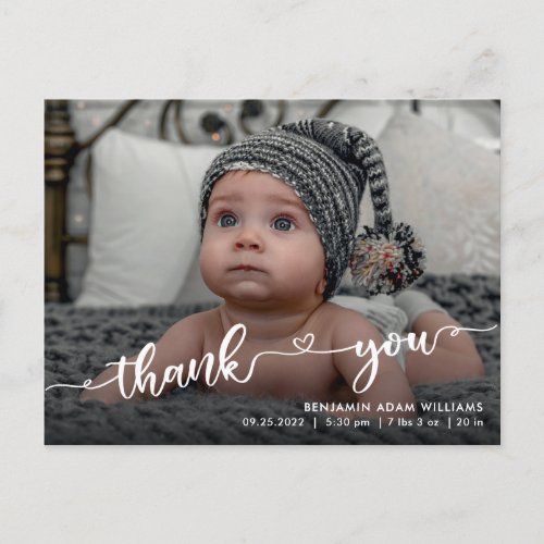 Birth Announcement  Thank You Postcard