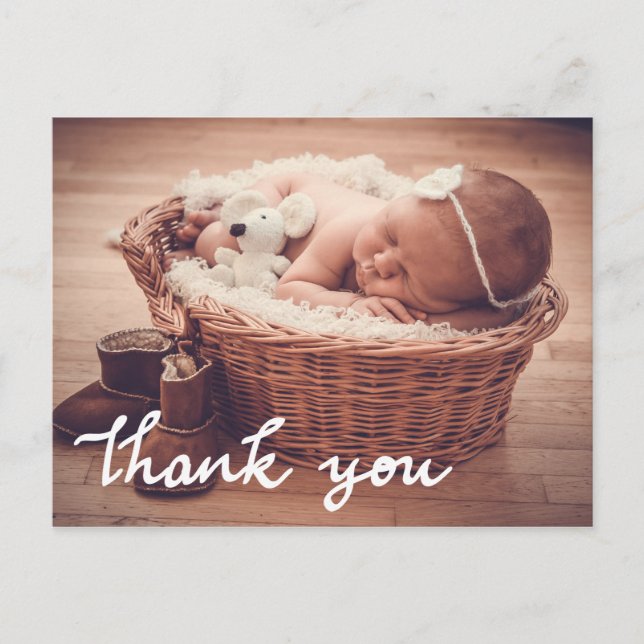 Birth Announcement Thank You Script Photo (Front)