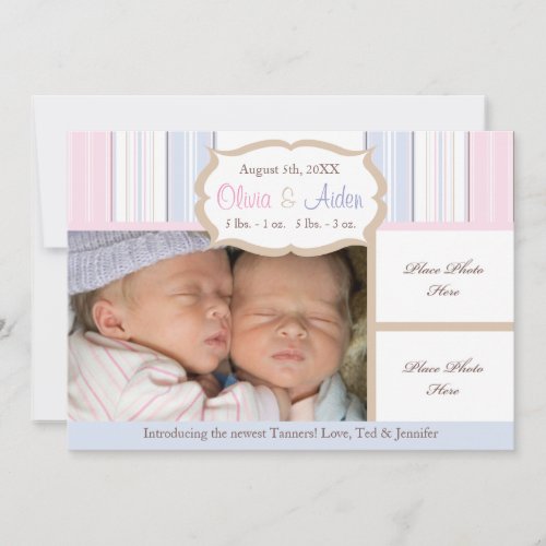 Birth Announcement - Twins