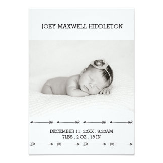 Birth Announcement Two Photos Simple Arrows