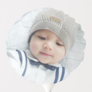 Birth Announcement with Custom Newborn Baby Photo Balloon