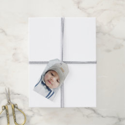 Birth Announcement with Custom Newborn Baby Photo Gift Tags