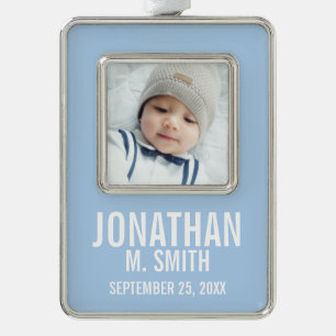 Birth Announcement with Custom Newborn Baby Photo Ornament