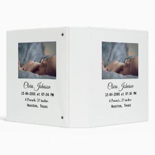 Birth announcements add photo date time place deta 3 ring binder