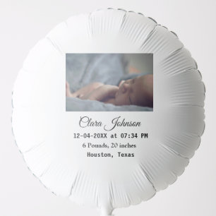 Birth announcements add photo date time place deta balloon